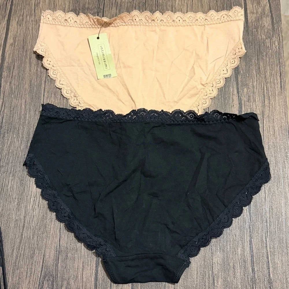 BUNDLE Intimissimi Elegant Lace and Cotton Trim Panties Knickers